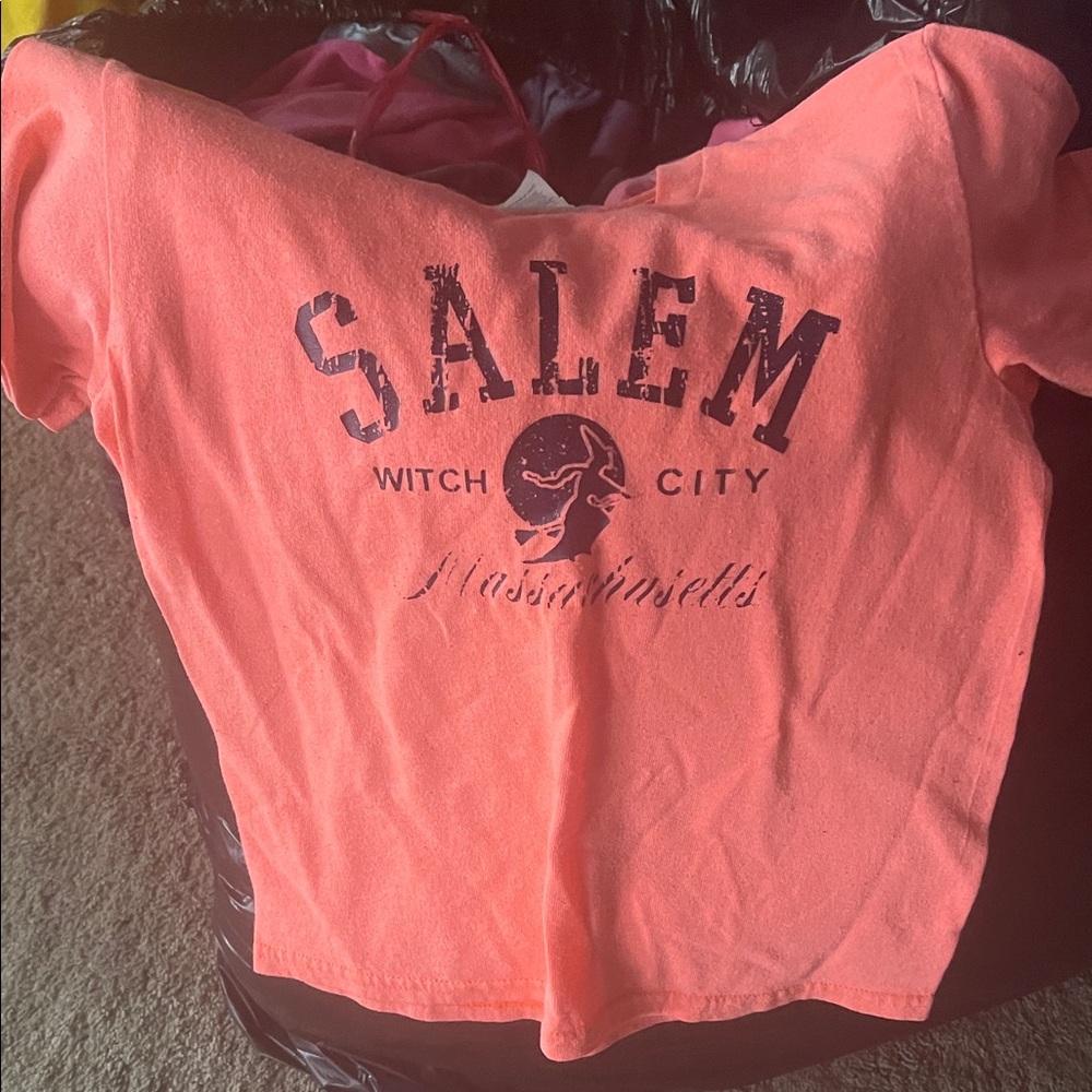 Salem Witch City Kids Short Sleeve Tee - orange